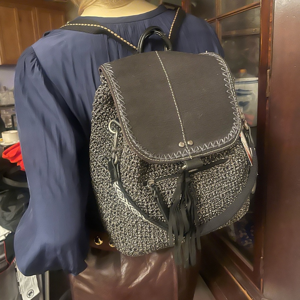 Women's hand crocheted shoulder bag, cross body, & backpack